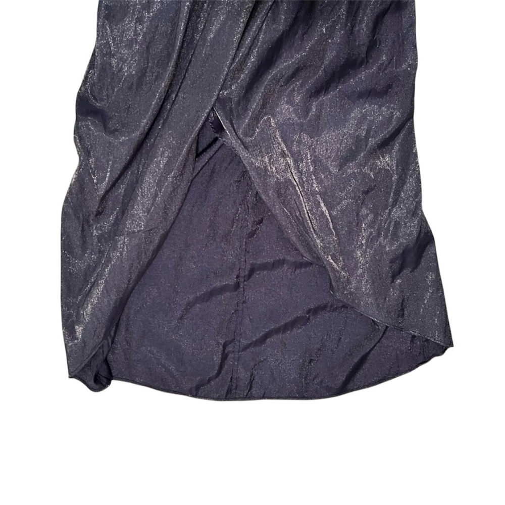 Free People Navy Blue Glitter Maxi Wrap Dress Size S - Picture 4 of 7